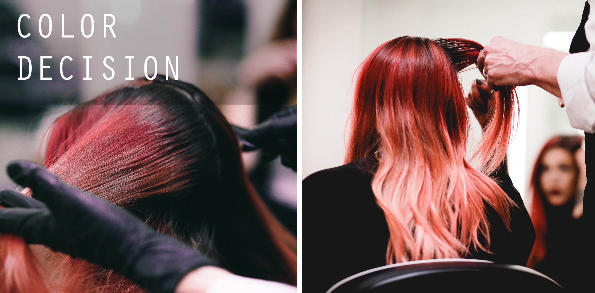 Le Happy hair color change with Aveda