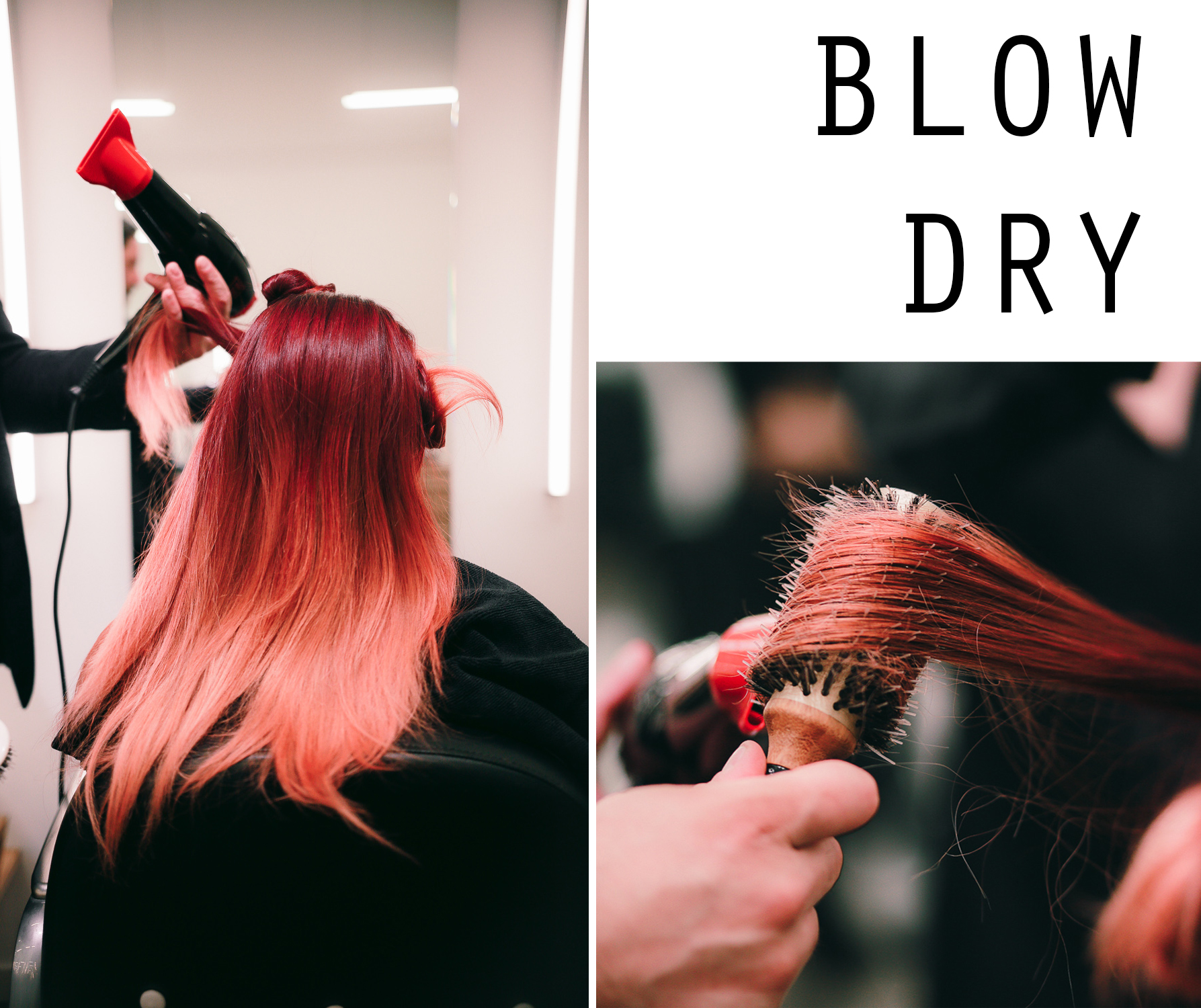 Le Happy hair color change with Aveda